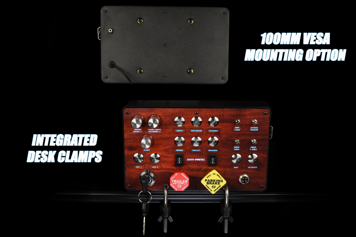 Integrated Desk Clamps and 100mm Vesa Mounting Option* for rock-solid stability during gameplay
